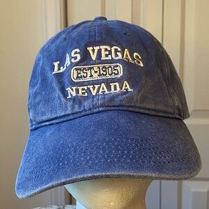 LAS Vegas Nevada Hat Cap Blue Denim 100% Cotton OS
